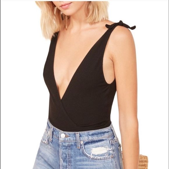 Reformation Tops - Reformation Black Bodysuit